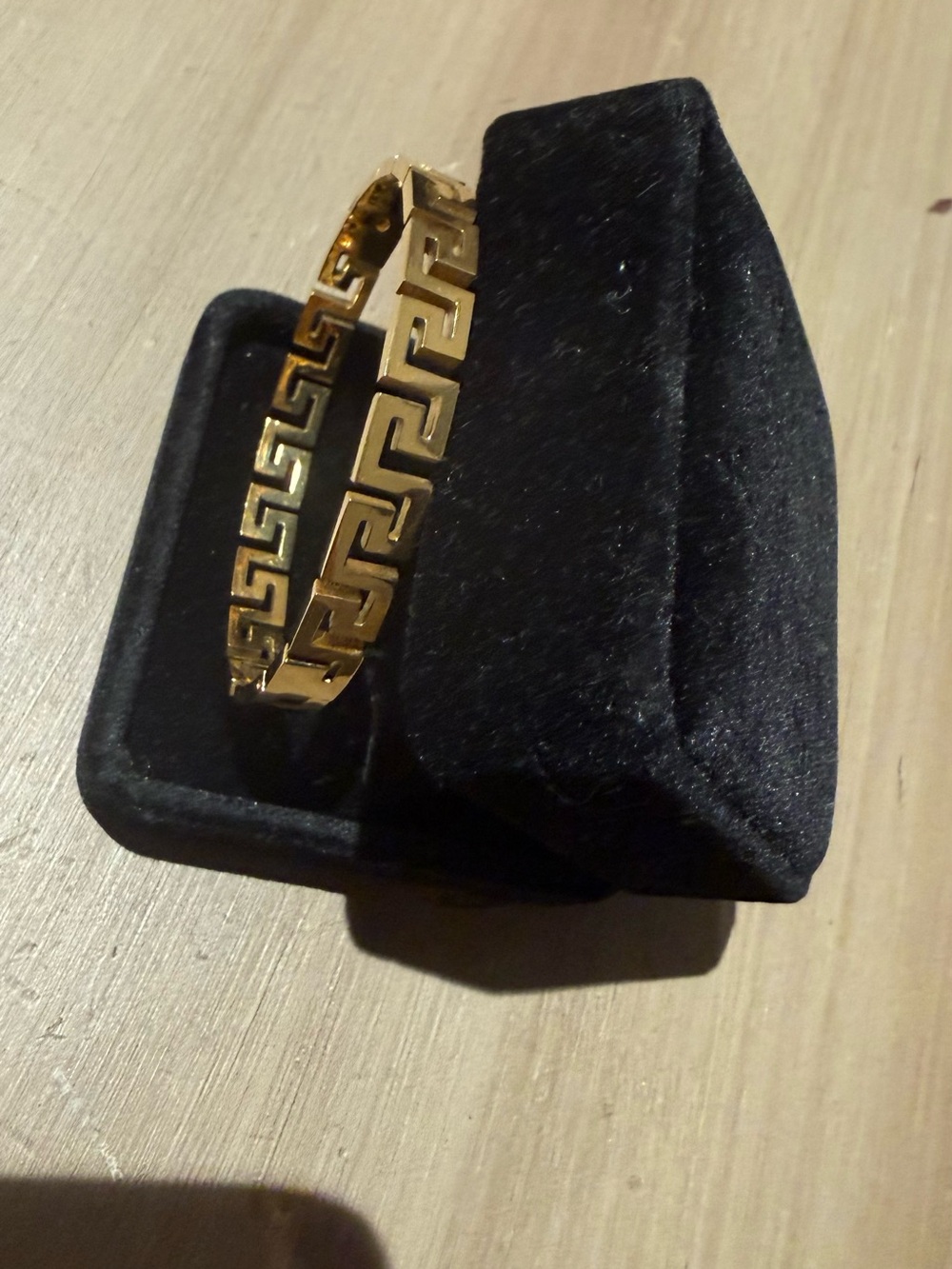 Gold Greek Key Bangle Bracelet Versace style